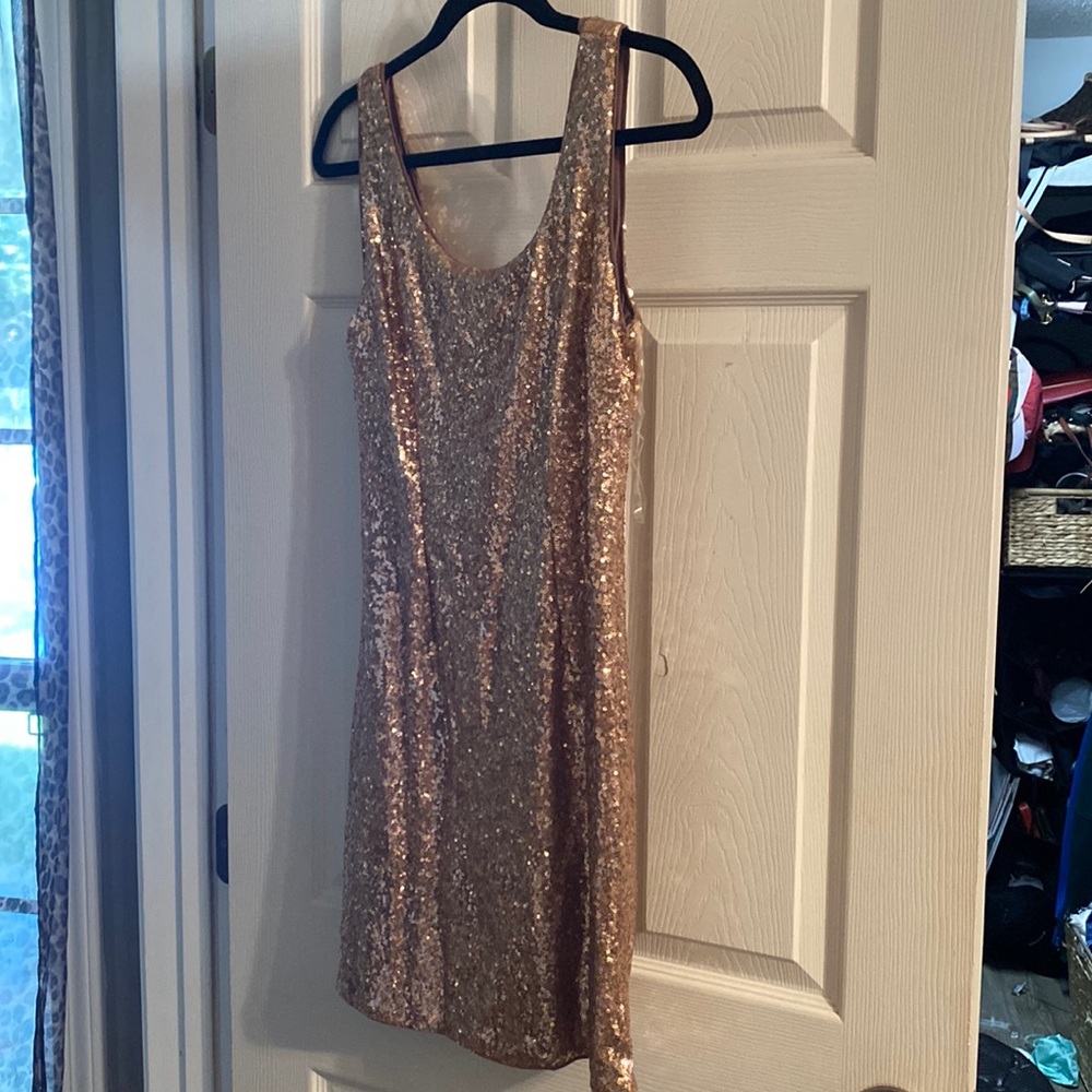 Gold sequin dress